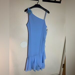 Vintage early 2000’s celavie collection ruffled blue dress